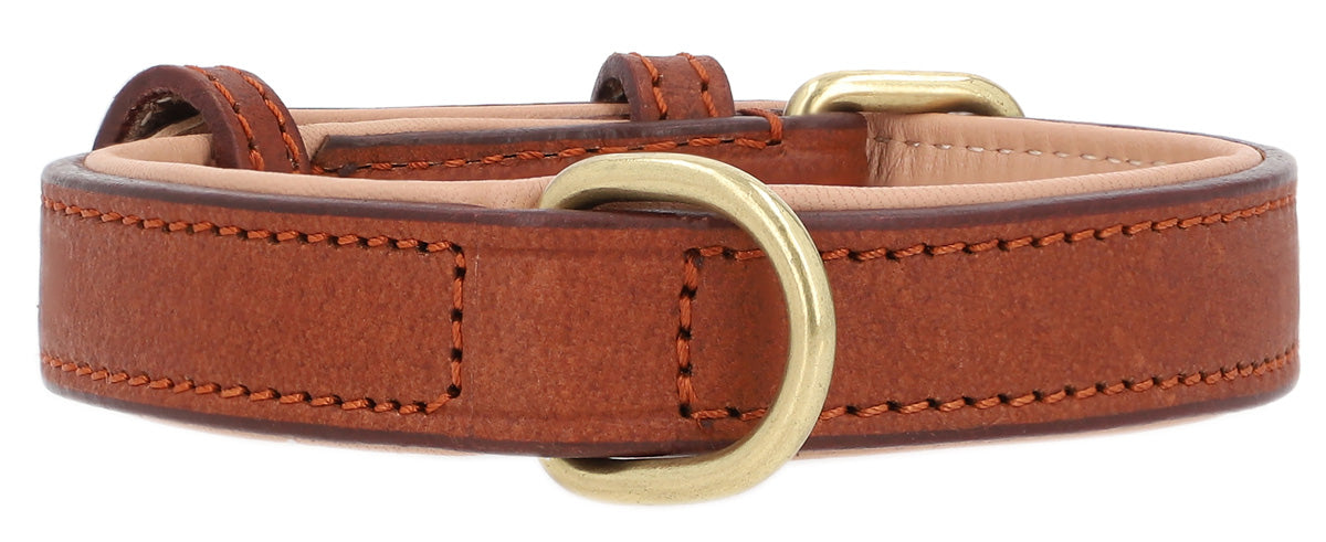 CHALLENGER Hundehalsband Aus Echtleder Mit Blumenmuster – Gepolstert, Größe M (43,3–53,3 Cm), 3,8 Cm Breit