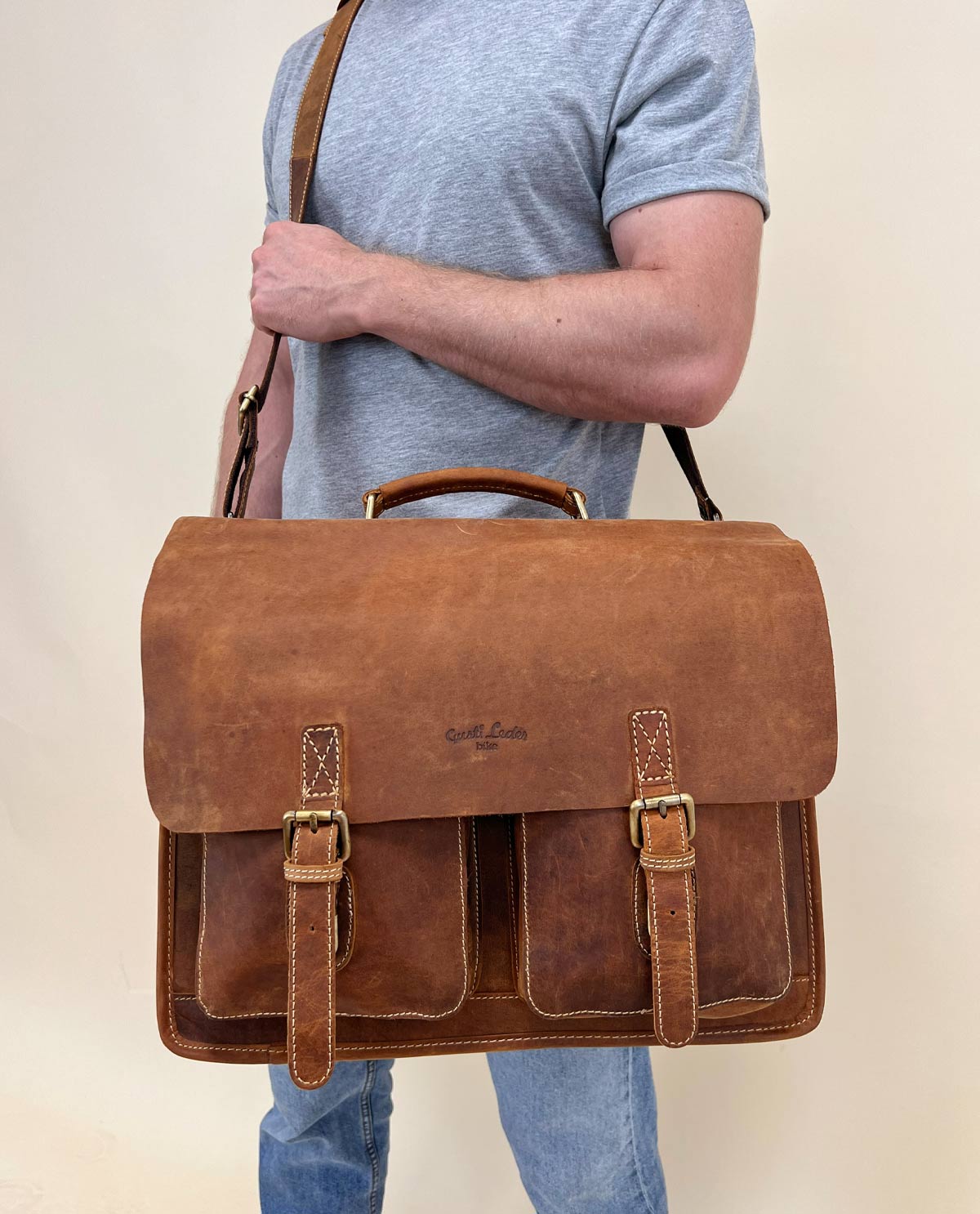 aktentasche fahrradtasche Fahrradtasche „Marco P.“ aus Leder bei Gusti-Leder – Gusti Leder