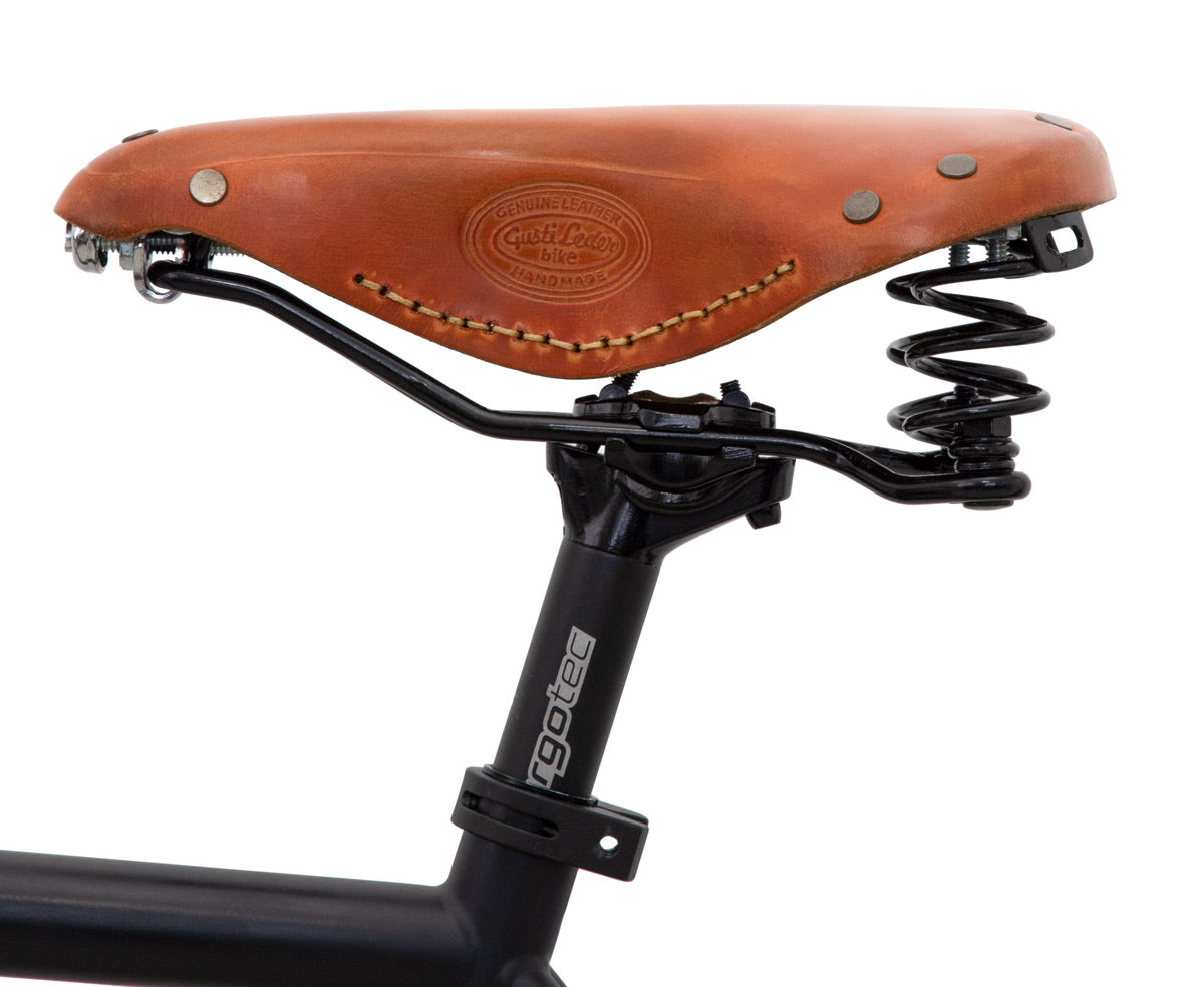 fahrradsattel leder mit federung Fahrradsatel "Walter G." aus Leder bei Gusti-Leder – Gusti Leder
